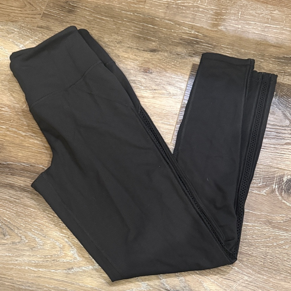 Victoria Sport Black Leggings with Lace Detail, Womens Medium